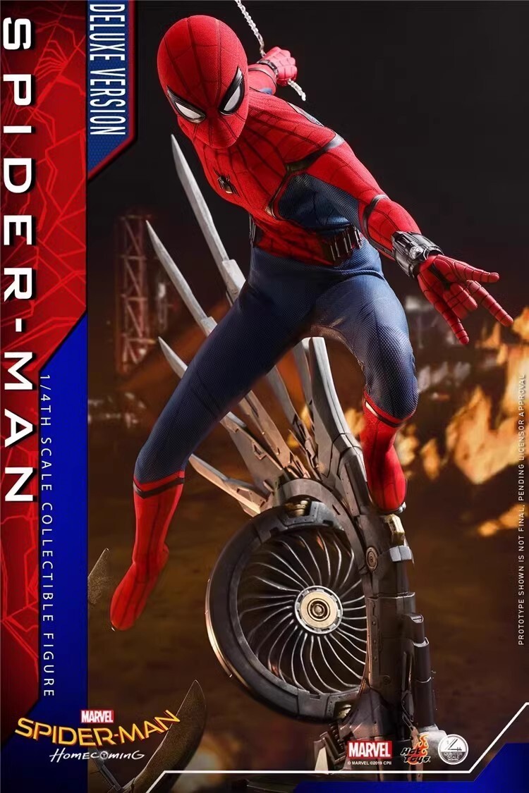 New Hot Toys 1/4 QS015 Spider-Man:Hom<wbr/>ecoming Spider-Man (Deluxe Ver.) In Stock