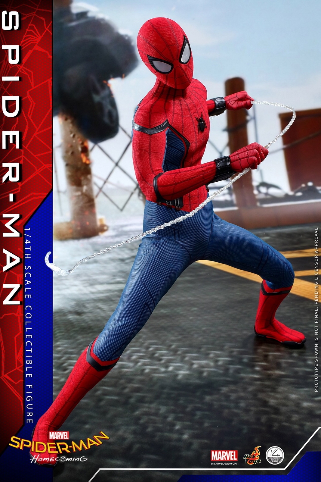 New Hot Toys 1/4 QS015 Spider-Man:Hom<wbr/>ecoming Spider-Man (Deluxe Ver.) In Stock