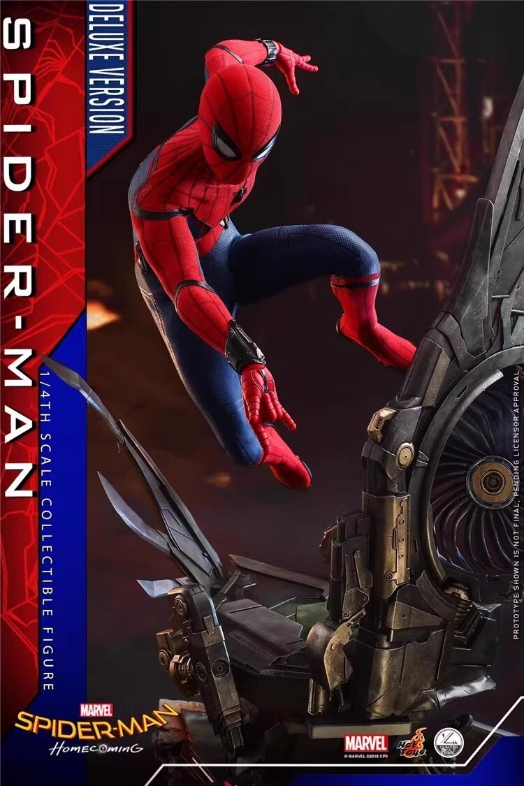 New Hot Toys 1/4 QS015 Spider-Man:Hom<wbr/>ecoming Spider-Man (Deluxe Ver.) In Stock