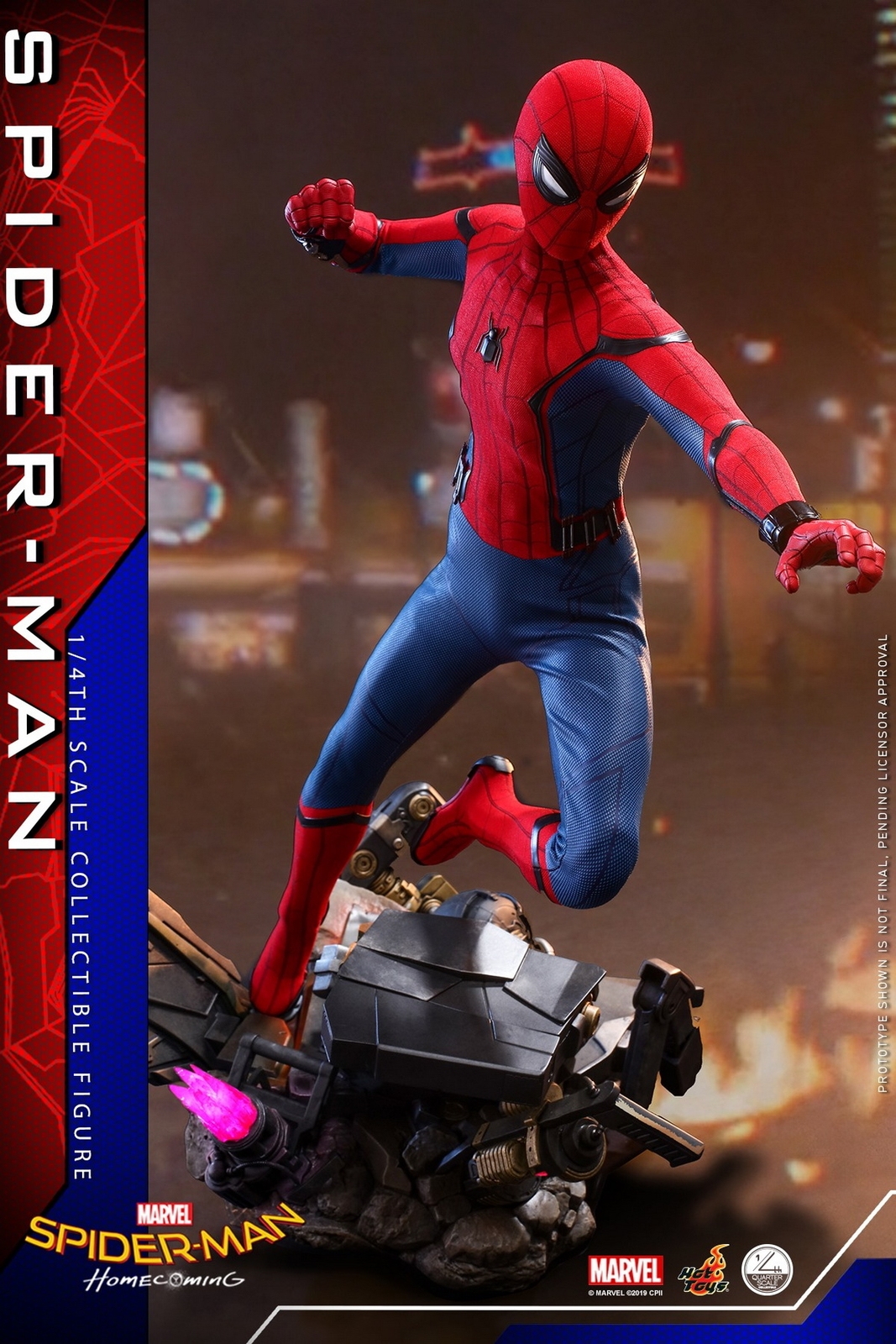 New Hot Toys 1/4 QS015 Spider-Man:Hom<wbr/>ecoming Spider-Man (Deluxe Ver.) In Stock