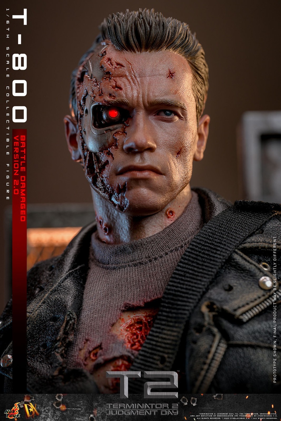 New Hot Toys DX46 1/6 Terminator 2: Judgment Day T-800 Battle Damaged 2.0 Figure
