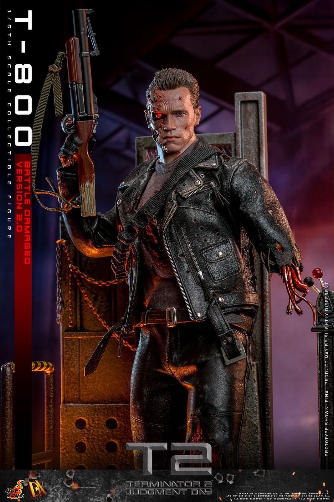 New Hot Toys DX46 1/6 Terminator 2: Judgment Day T-800 Battle Damaged 2.0 Figure