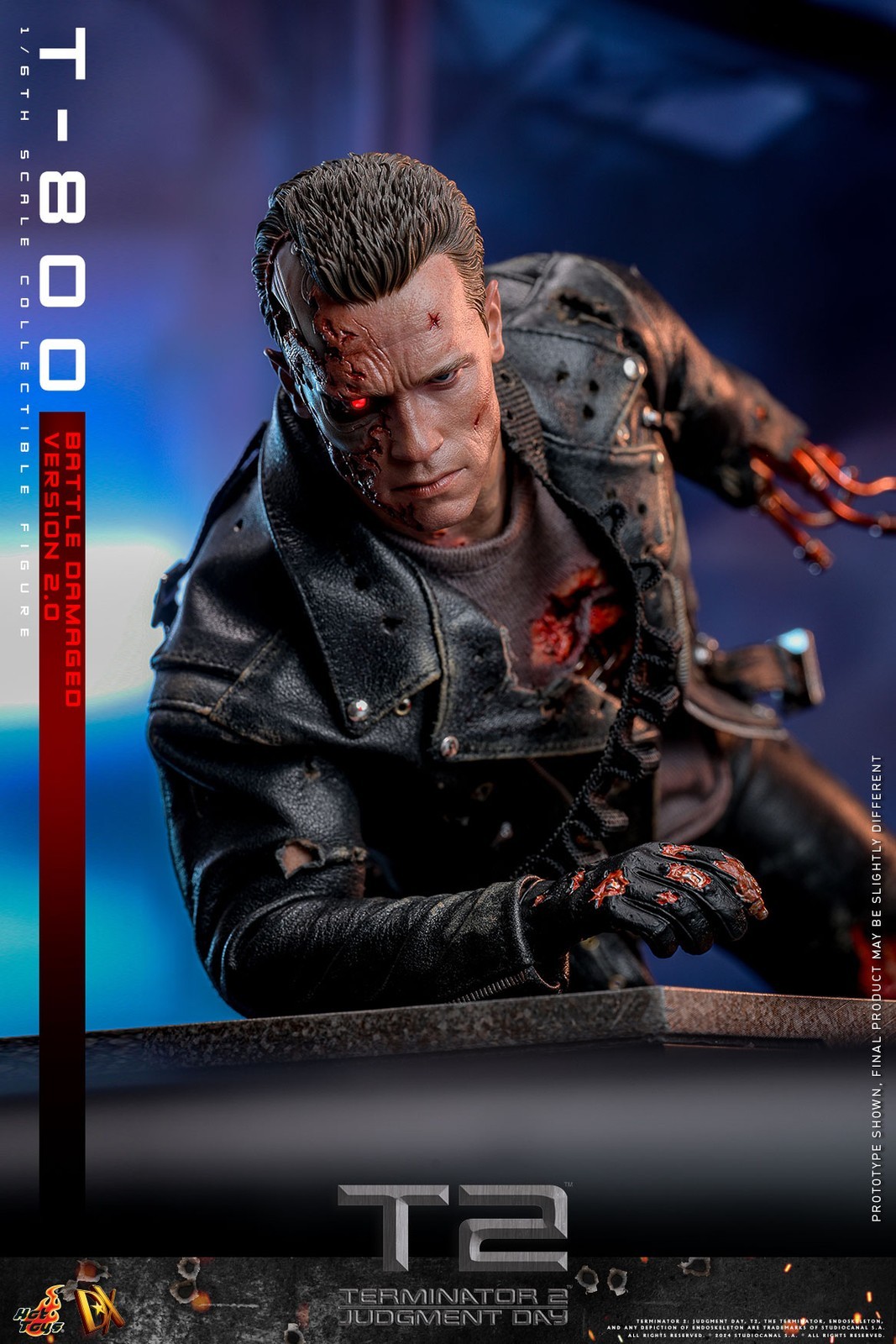 New Hot Toys DX46 1/6 Terminator 2: Judgment Day T-800 Battle Damaged 2.0 Figure