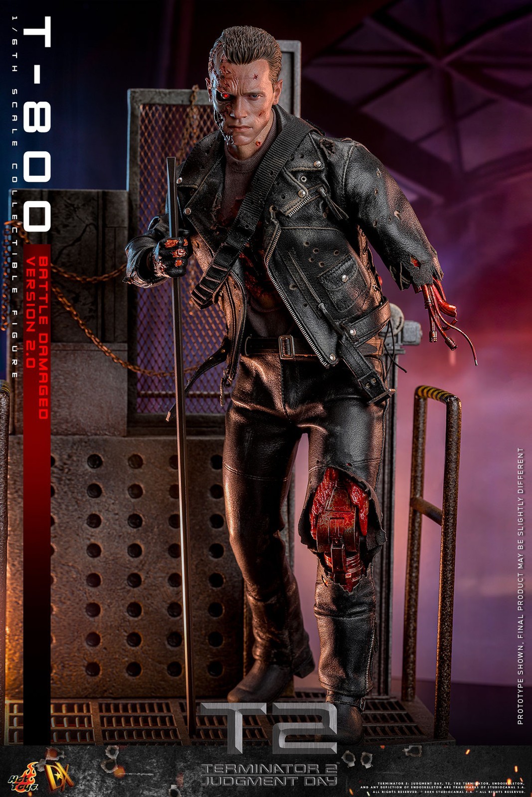 New Hot Toys DX46 1/6 Terminator 2: Judgment Day T-800 Battle Damaged 2.0 Figure