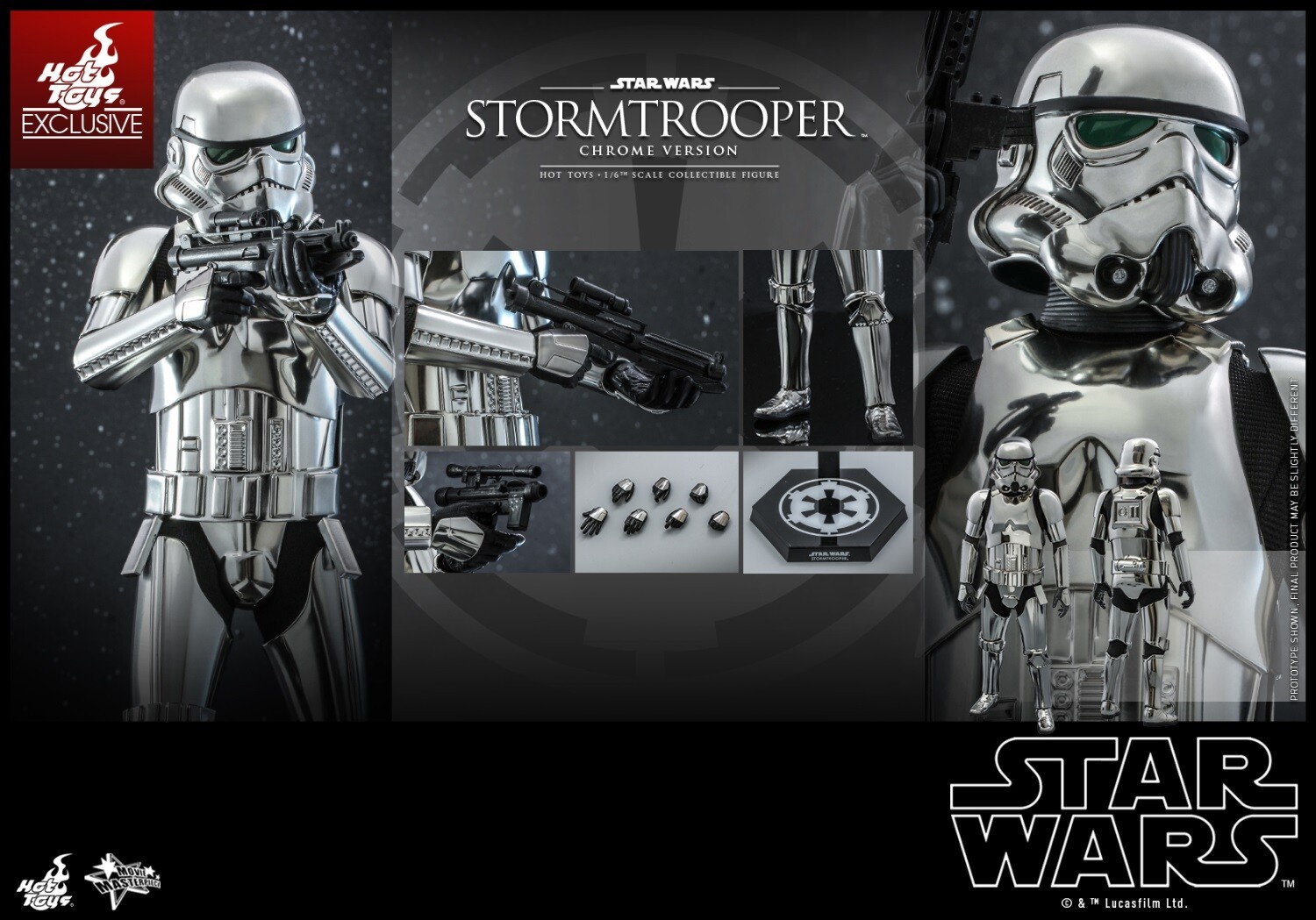 Ready! New Hot Toys MMS615 Star Wars Stormtrooper Chrome Ver. 1/6 Action Figure
