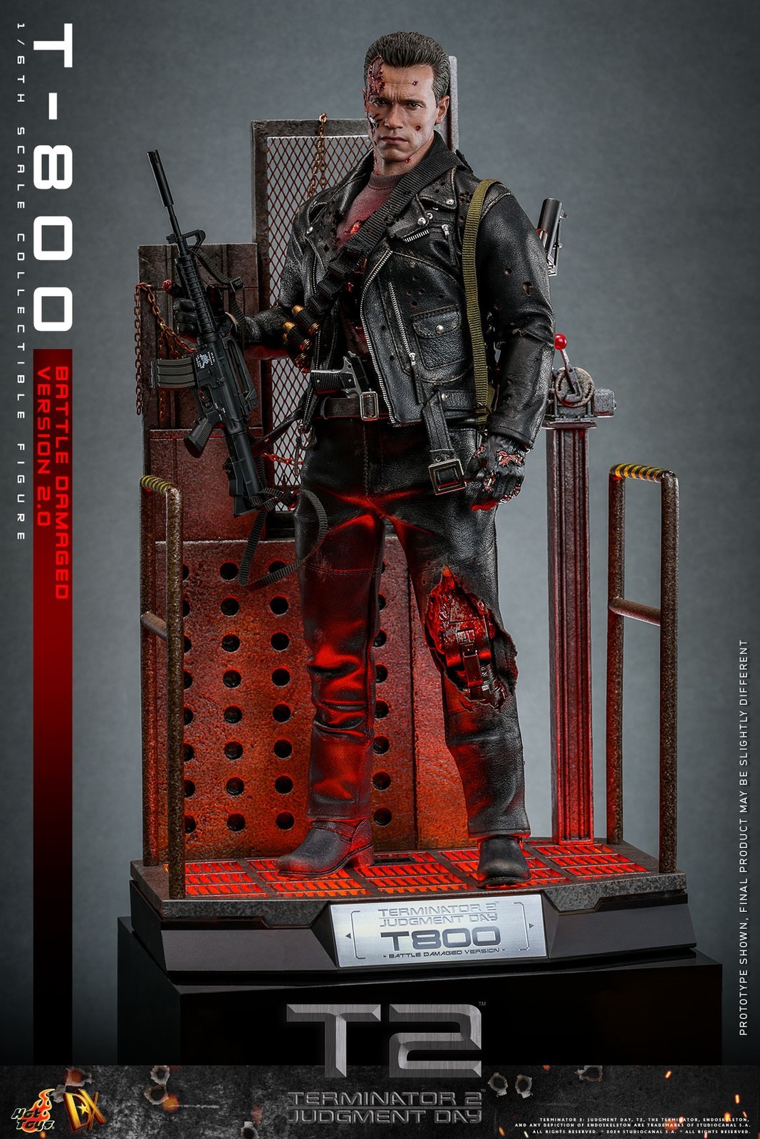 New Hot Toys DX46 1/6 Terminator 2: Judgment Day T-800 Battle Damaged 2.0 Figure