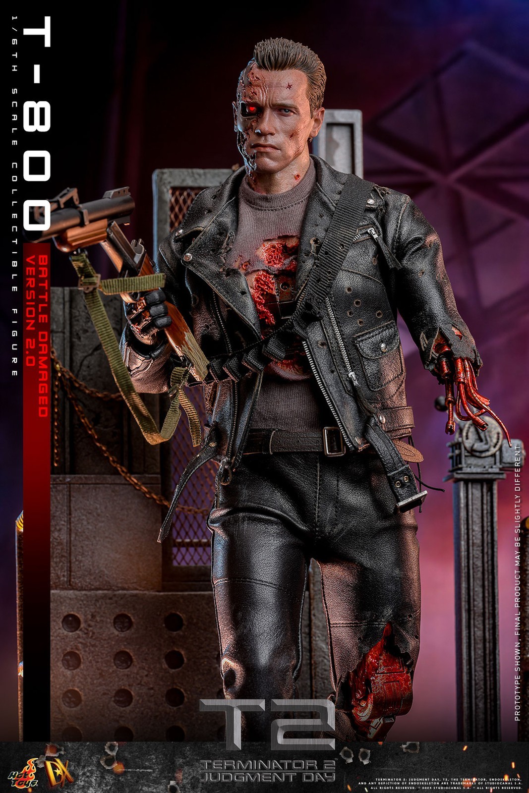New Hot Toys DX46 1/6 Terminator 2: Judgment Day T-800 Battle Damaged 2.0 Figure
