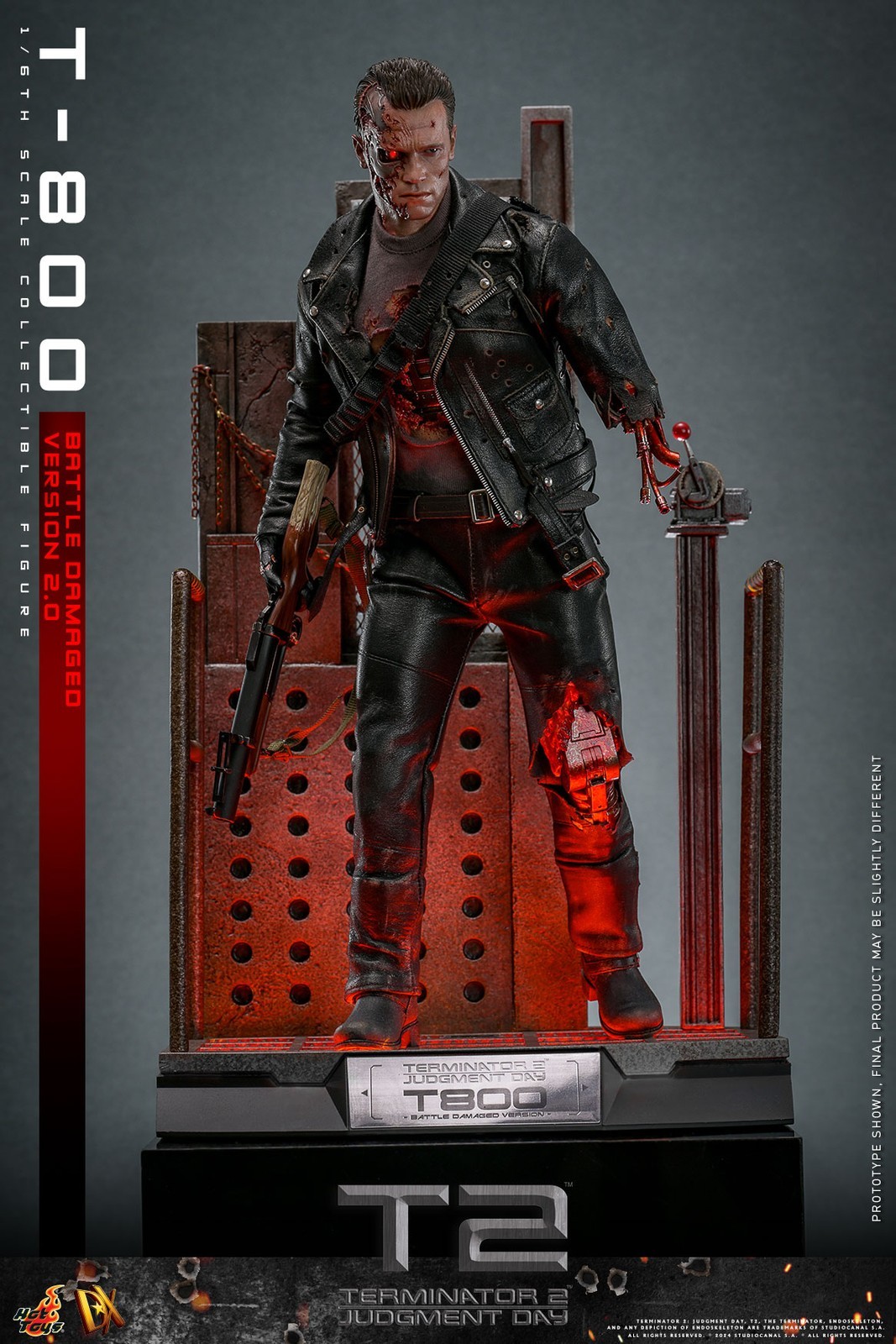 New Hot Toys DX46 1/6 Terminator 2: Judgment Day T-800 Battle Damaged 2.0 Figure