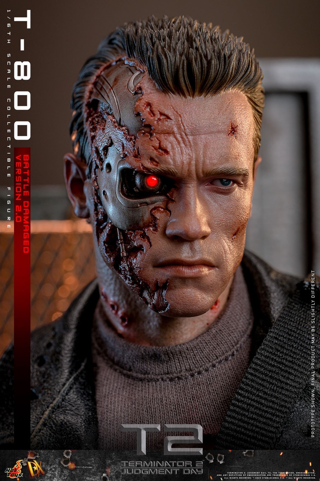 New Hot Toys DX46 1/6 Terminator 2: Judgment Day T-800 Battle Damaged 2.0 Figure