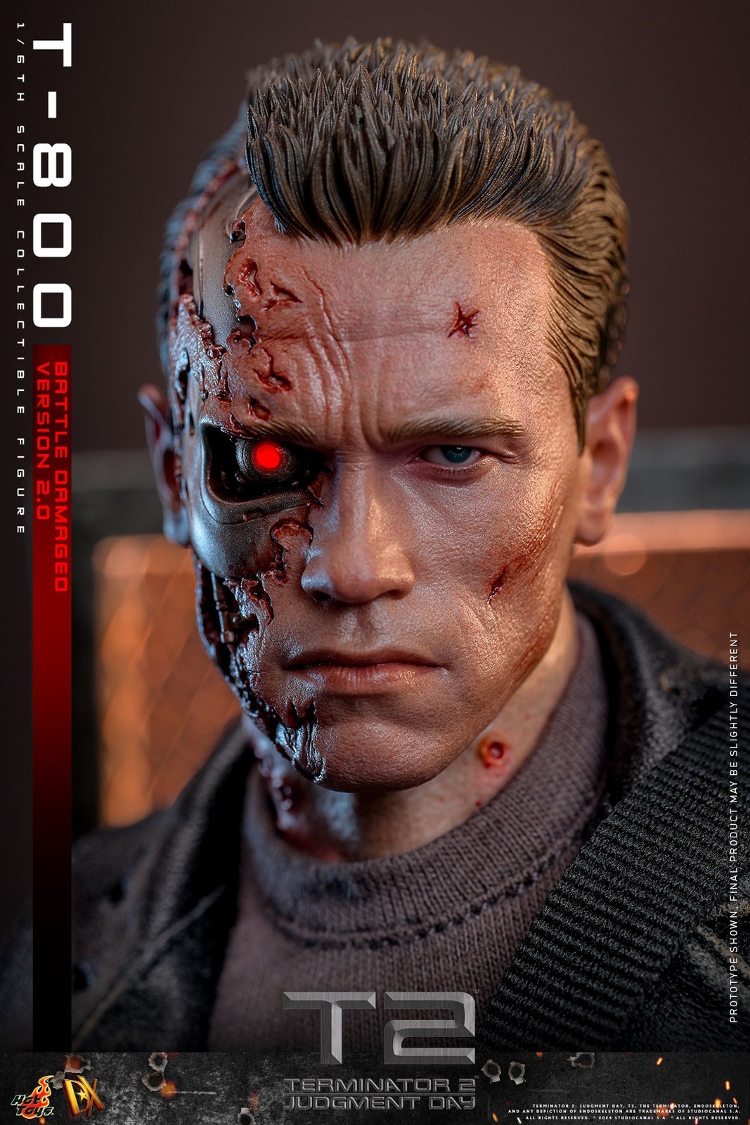 New Hot Toys DX46 1/6 Terminator 2: Judgment Day T-800 Battle Damaged 2.0 Figure