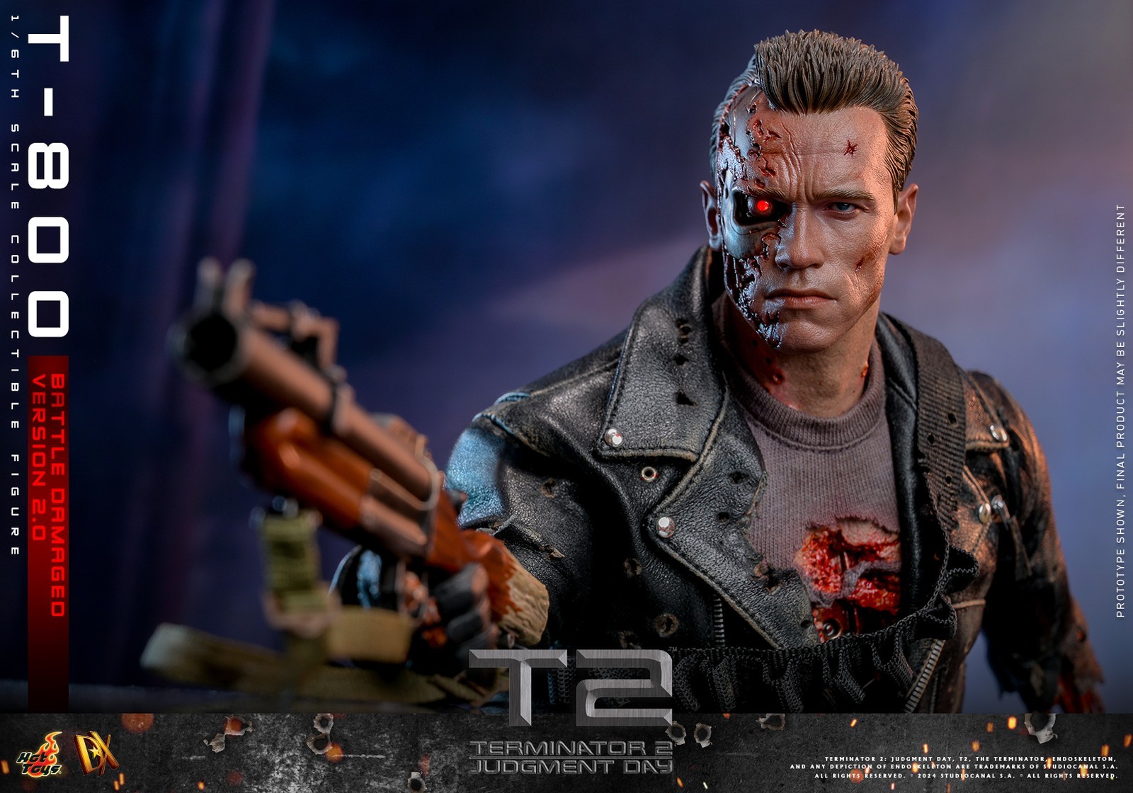 New Hot Toys DX46 1/6 Terminator 2: Judgment Day T-800 Battle Damaged 2.0 Figure