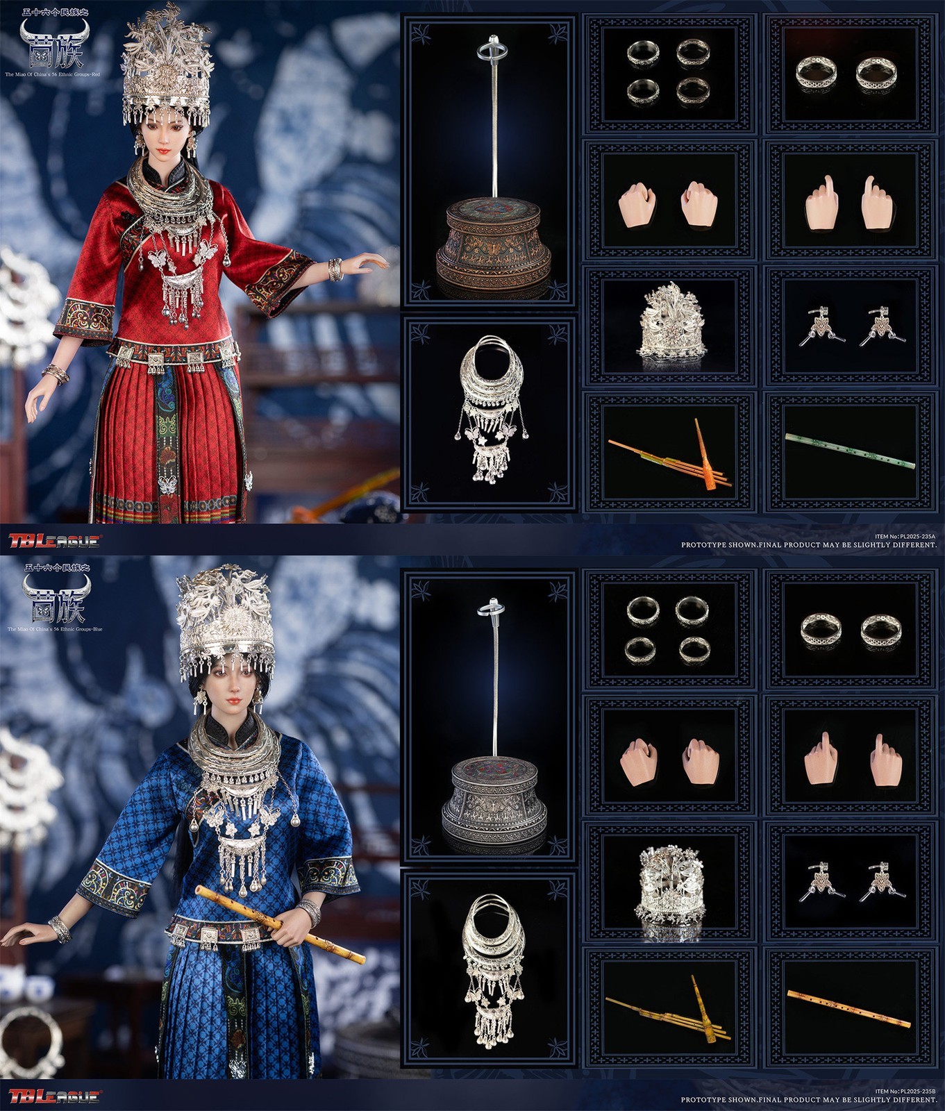 In Stock New TBLeague PL2025-235 Miao Ethnic Group Nationality 1/6 Figure