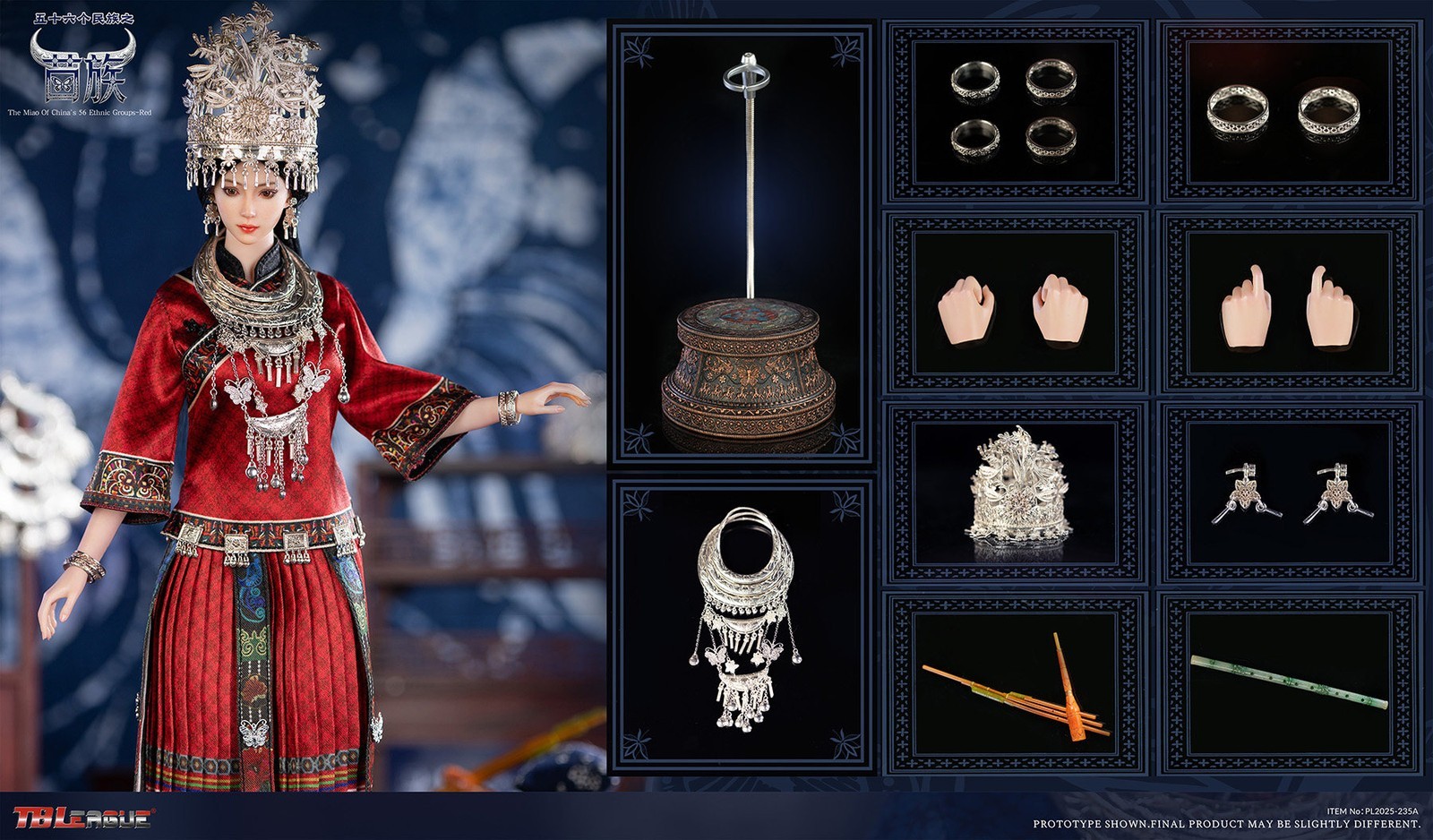 In Stock New TBLeague PL2025-235 Miao Ethnic Group Nationality 1/6 Figure