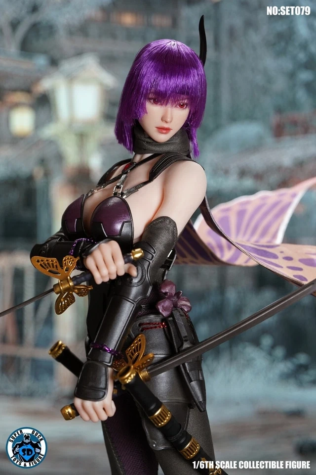 SUPER DUCK SET079 1/6 Sexy Female Ninja Clothes &amp; Headsculpt Fit 12" No body
