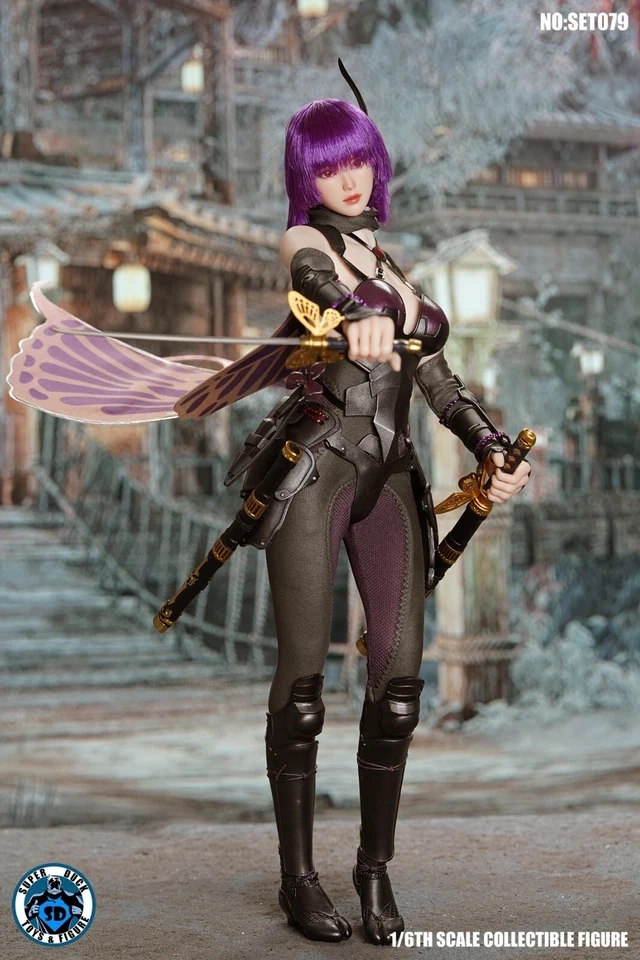 SUPER DUCK SET079 1/6 Sexy Female Ninja Clothes &amp; Headsculpt Fit 12" No body