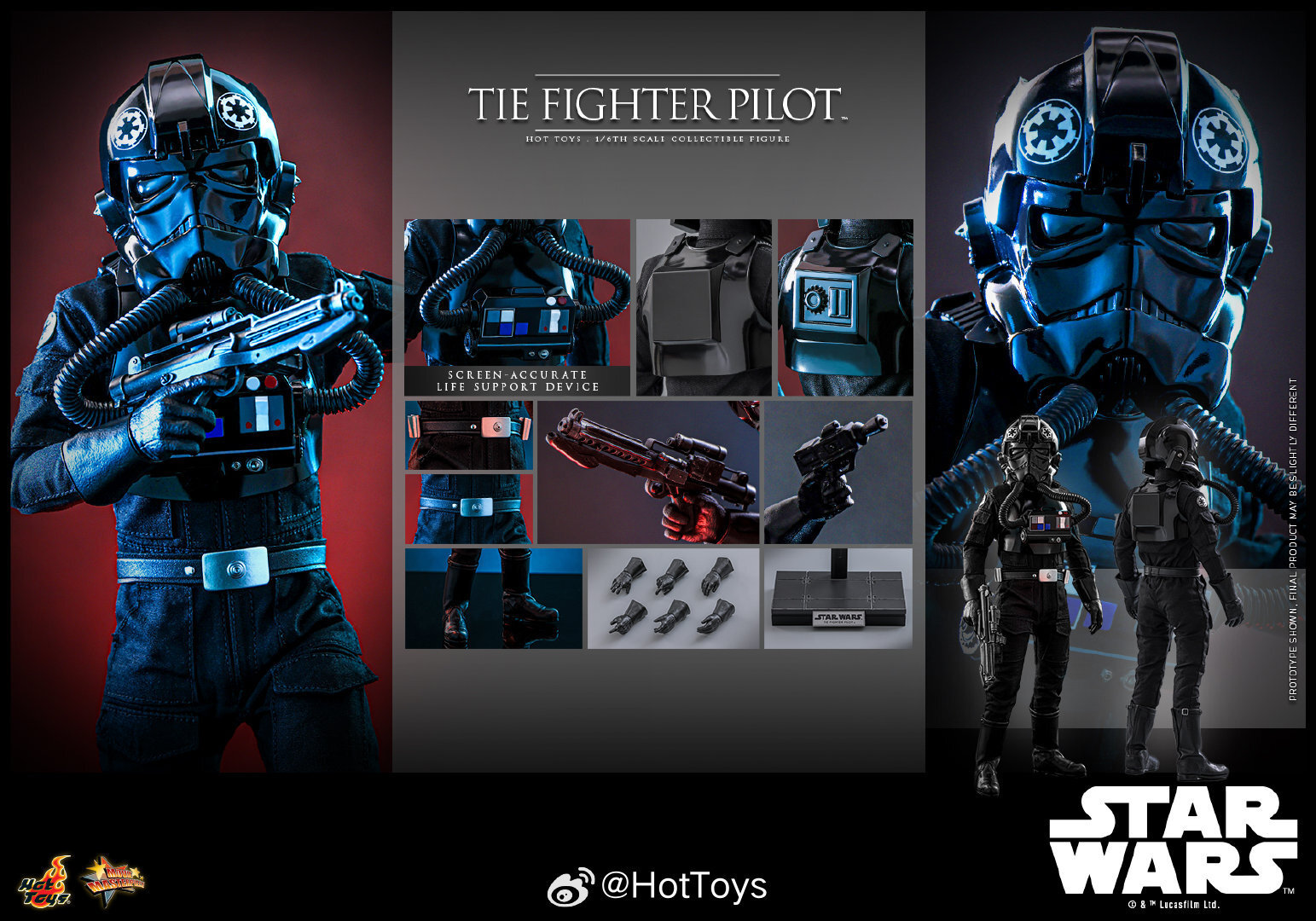 Ready! New Hot Toys MMS798 Tie Fighter Pilot Star Wars 1/6 Scale Action Figure