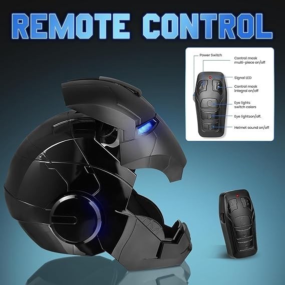 Iron Man Mk5 Black 1:1 Helmet Wearable Voice-control Open&amp;close Cosplay Boxed