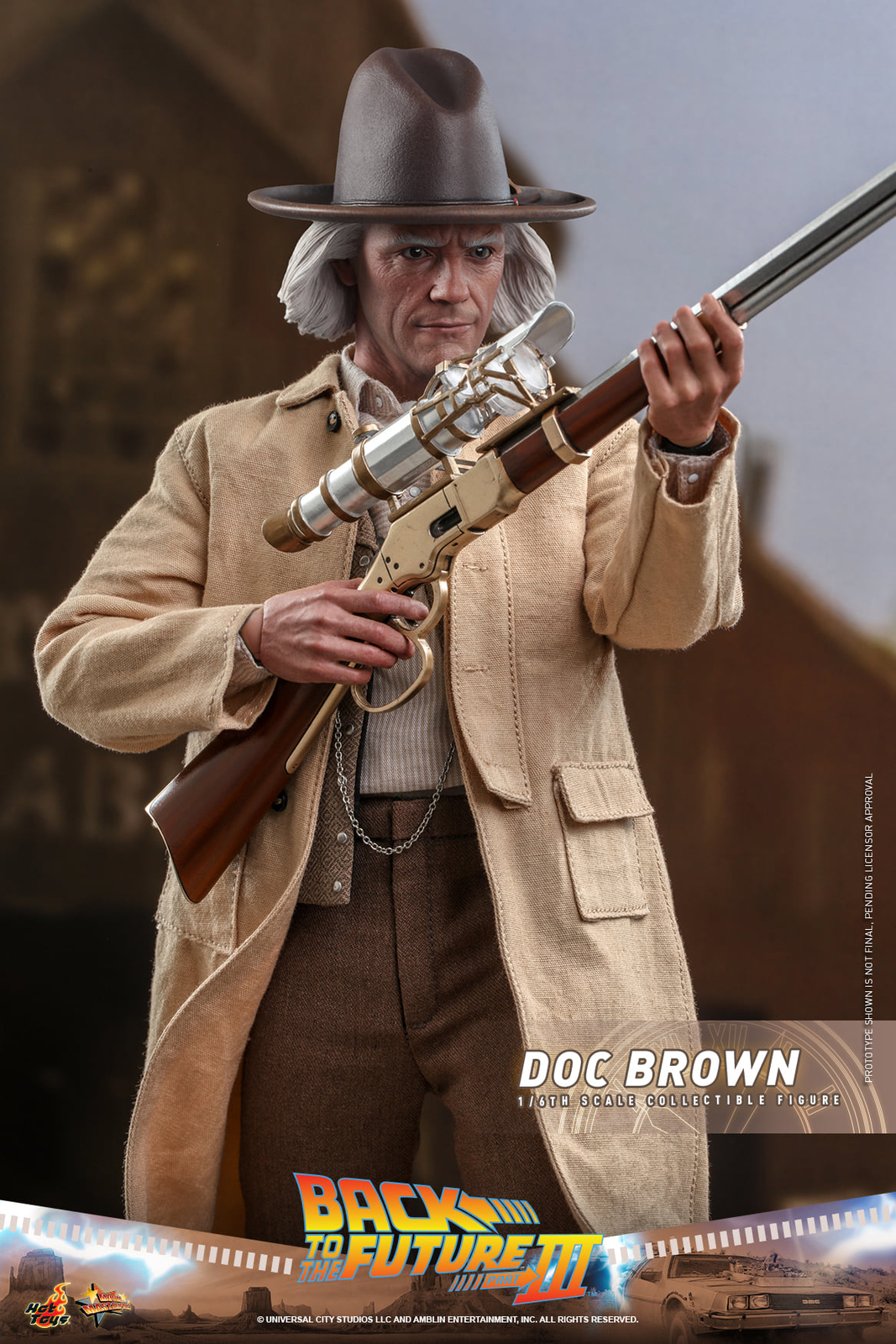 Ready! New Hot Toys MMS617 Back to the Future Part III 1/6 Doc Brown Figure