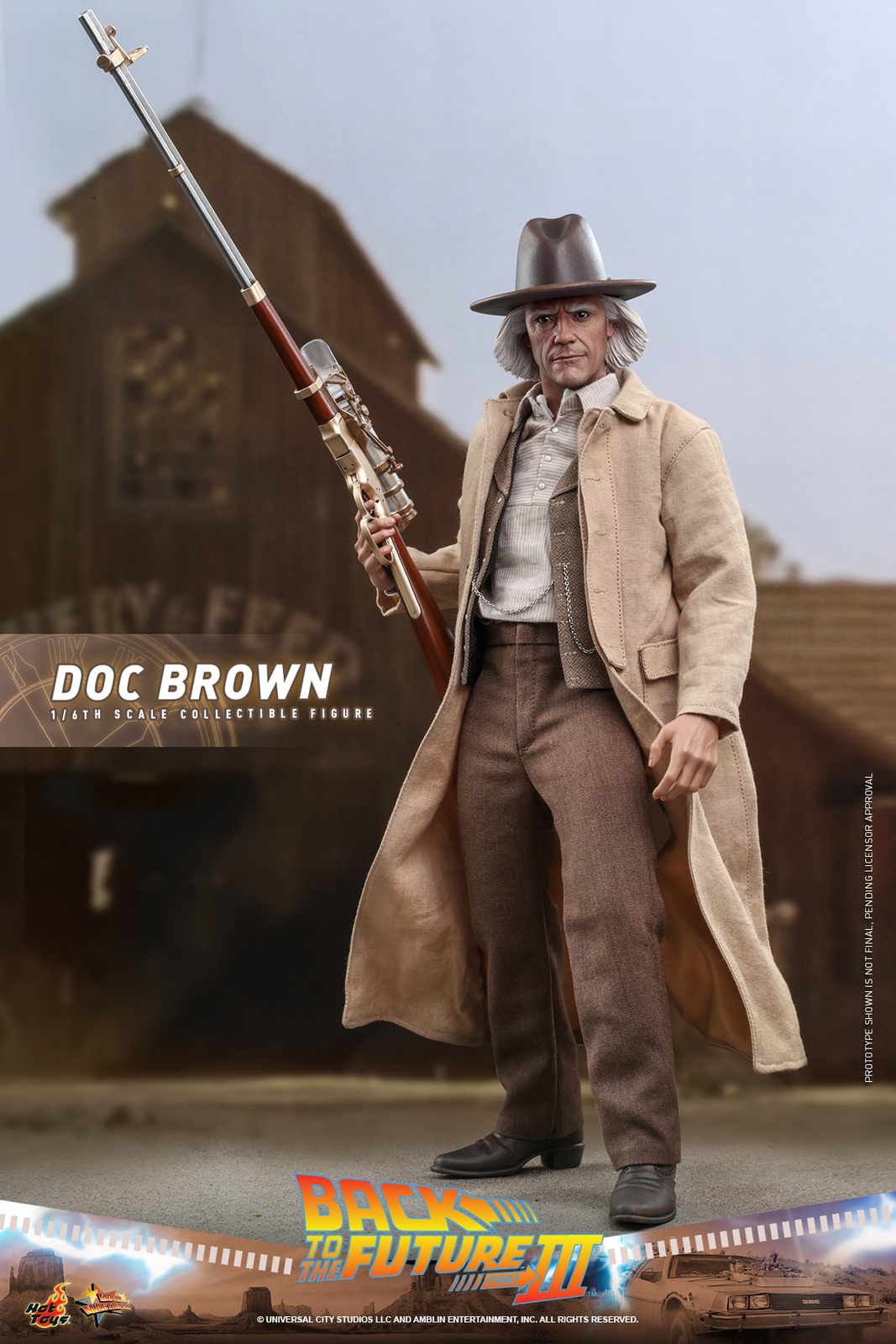 Ready! New Hot Toys MMS617 Back to the Future Part III 1/6 Doc Brown Figure