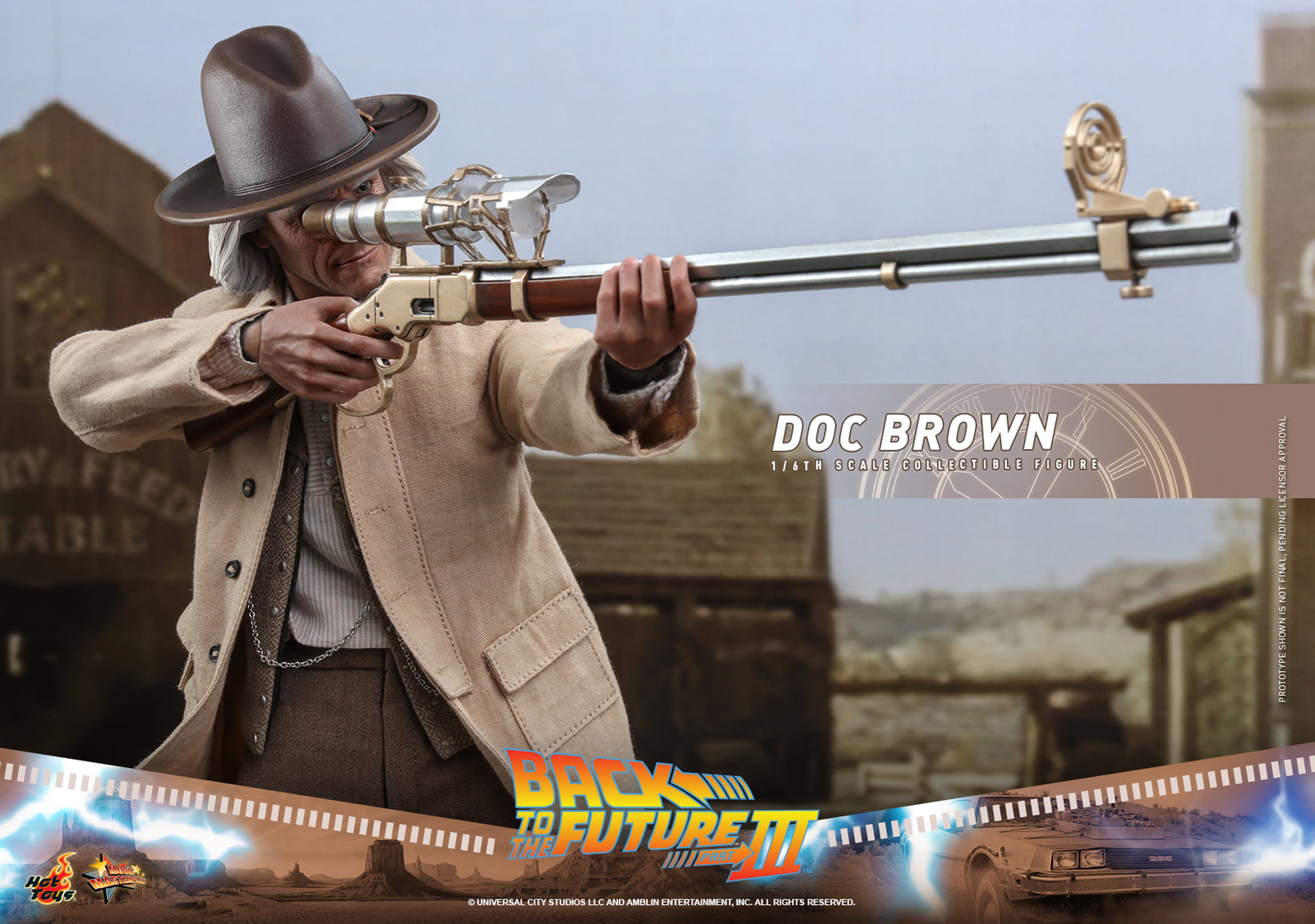 Ready! New Hot Toys MMS617 Back to the Future Part III 1/6 Doc Brown Figure