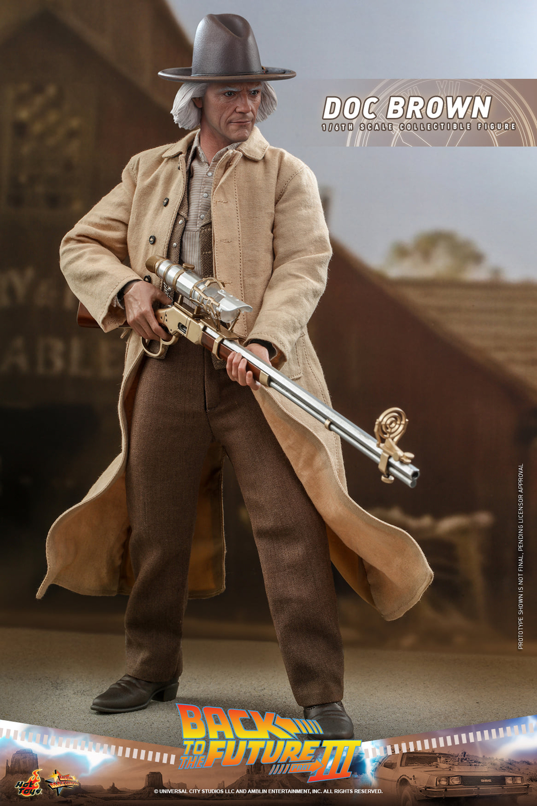 Ready! New Hot Toys MMS617 Back to the Future Part III 1/6 Doc Brown Figure