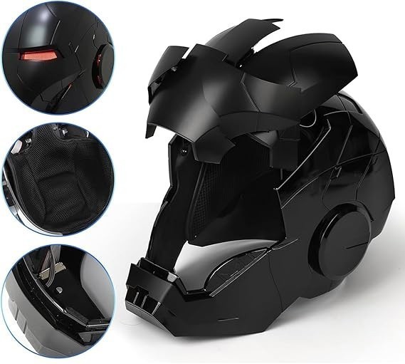 Iron Man Mk5 Black 1:1 Helmet Wearable Voice-control Open&amp;close Cosplay Boxed