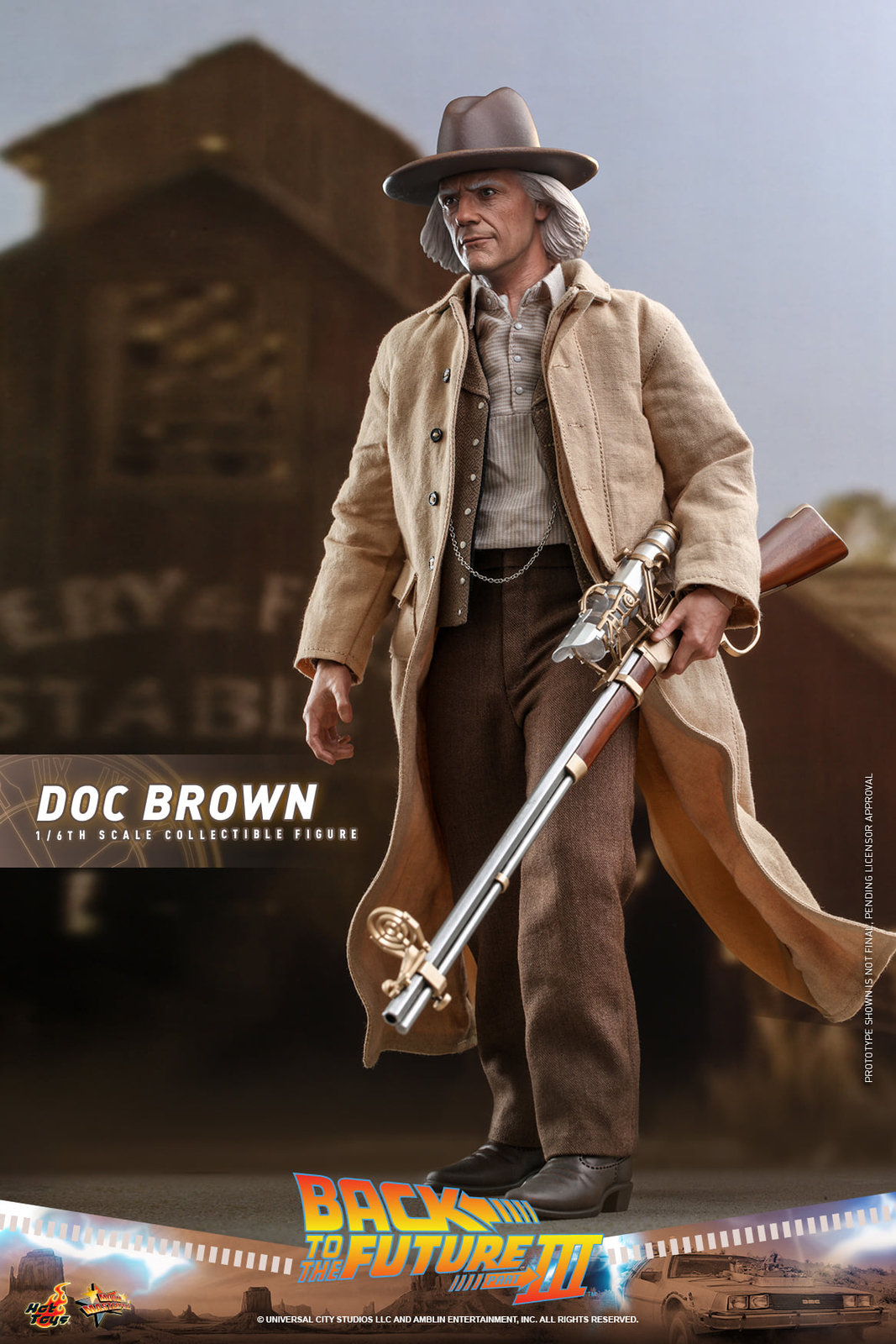 Ready! New Hot Toys MMS617 Back to the Future Part III 1/6 Doc Brown Figure