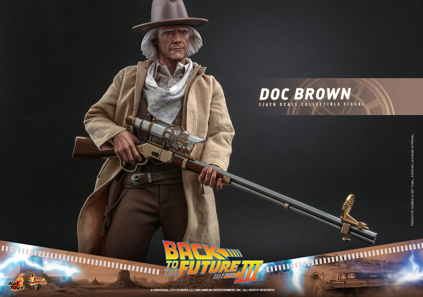 Ready! New Hot Toys MMS617 Back to the Future Part III 1/6 Doc Brown Figure