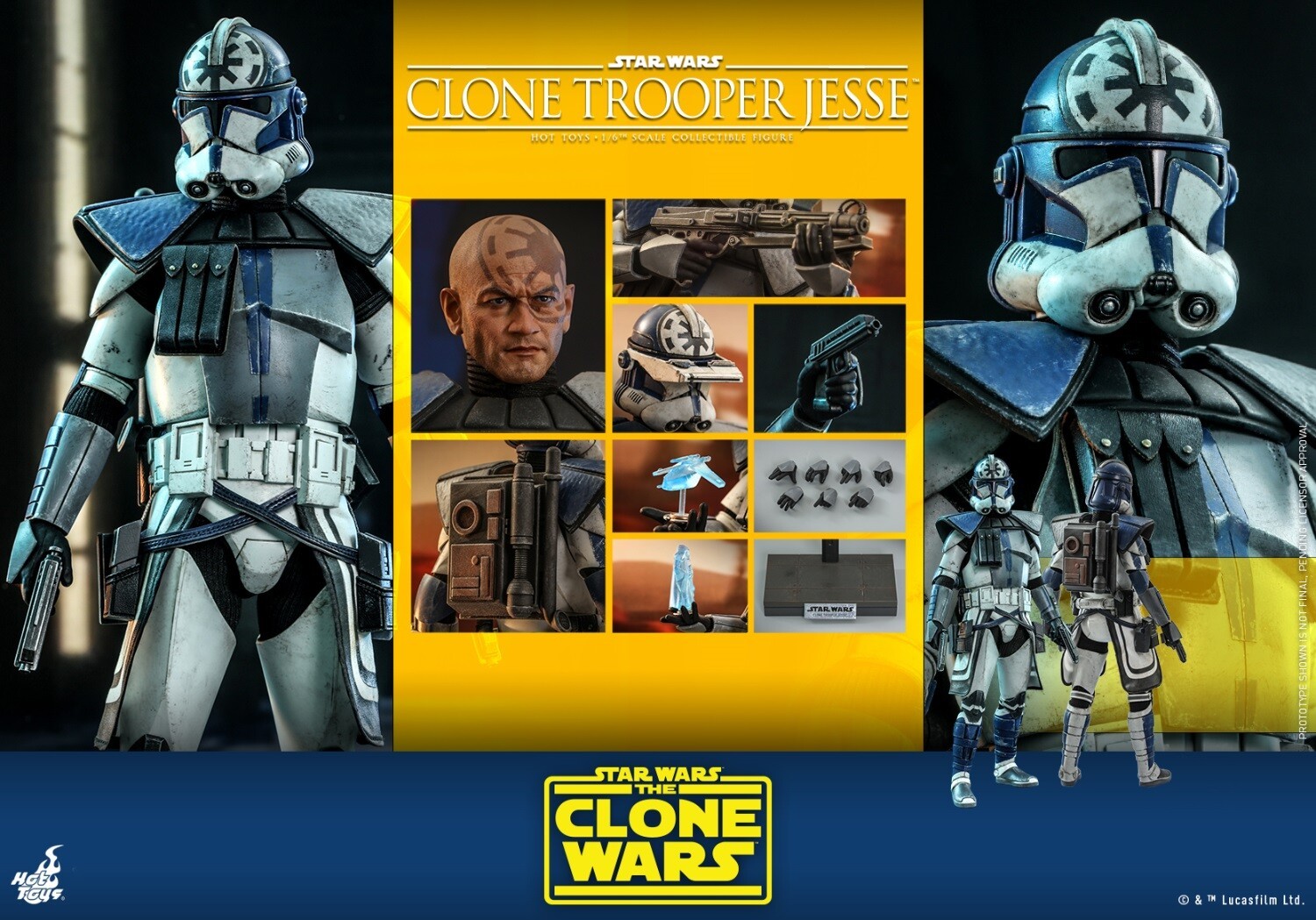 Ready! Hot Toys TMS064 STAR WARS: THE CLONE WARS 1/6 CLONE TROOPER JESSE Figure