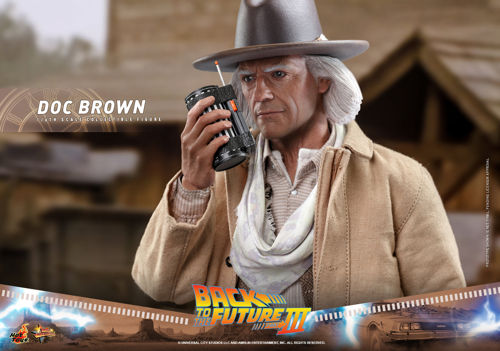 Ready! New Hot Toys MMS617 Back to the Future Part III 1/6 Doc Brown Figure