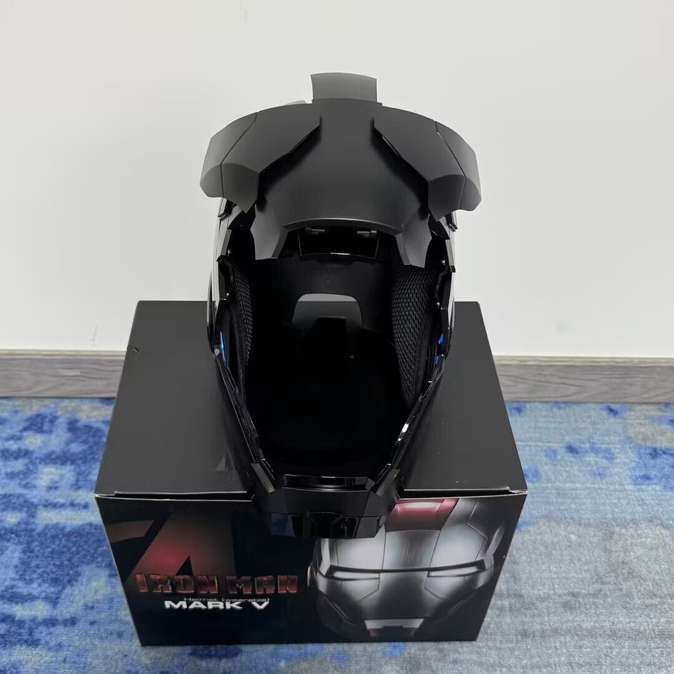 Iron Man Mk5 Black 1:1 Helmet Wearable Voice-control Open&amp;close Cosplay Boxed