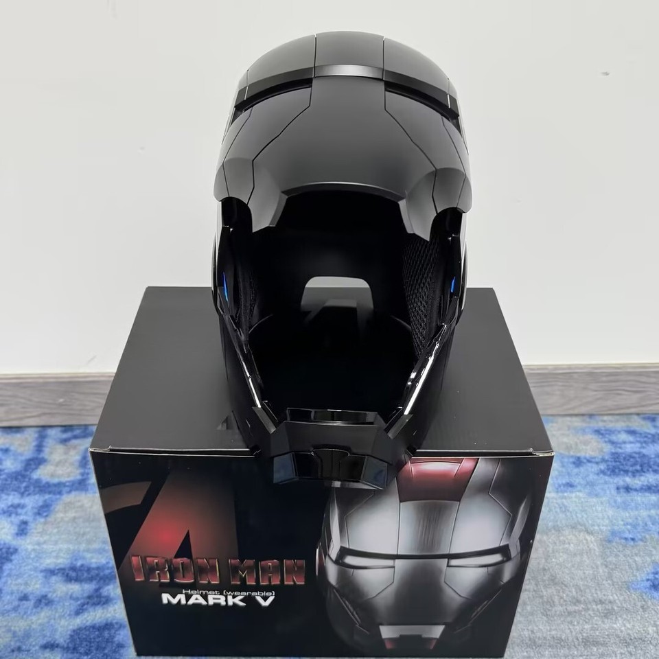 Iron Man Mk5 Black 1:1 Helmet Wearable Voice-control Open&amp;close Cosplay Boxed