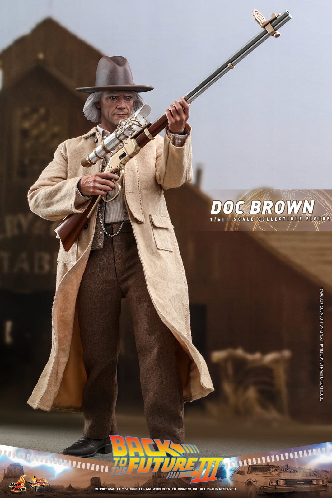 Ready! New Hot Toys MMS617 Back to the Future Part III 1/6 Doc Brown Figure