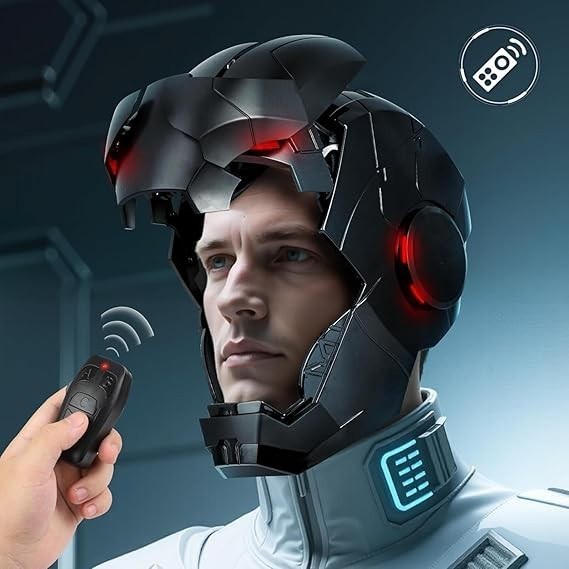 Iron Man Mk5 Black 1:1 Helmet Wearable Voice-control Open&amp;close Cosplay Boxed