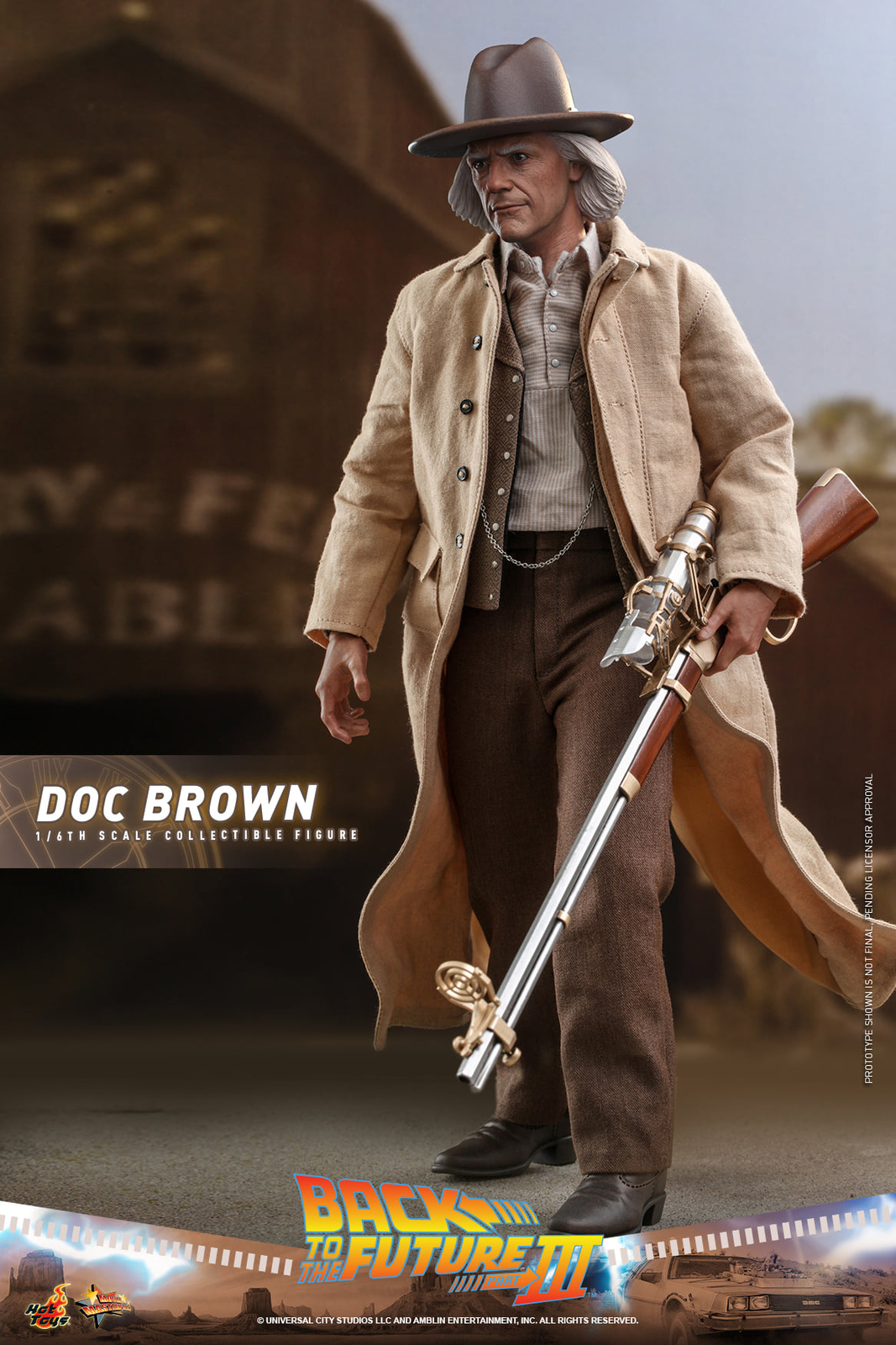 Ready! New Hot Toys MMS617 Back to the Future Part III 1/6 Doc Brown Figure