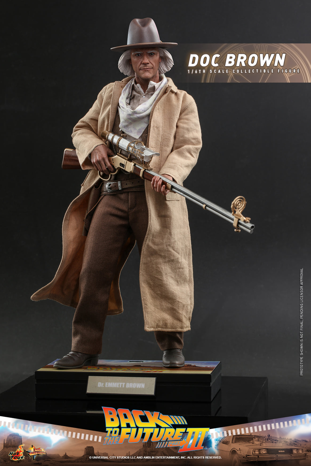 Ready! New Hot Toys MMS617 Back to the Future Part III 1/6 Doc Brown Figure