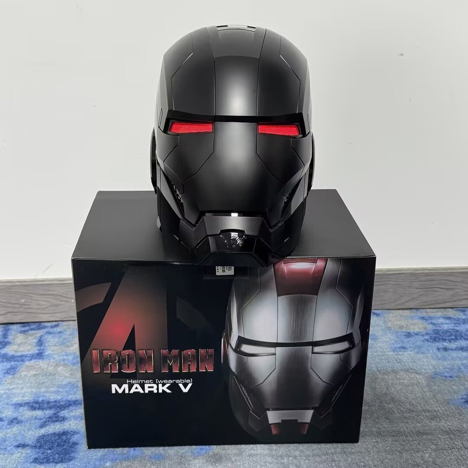 Iron Man Mk5 Black 1:1 Helmet Wearable Voice-control Open&amp;close Cosplay Boxed