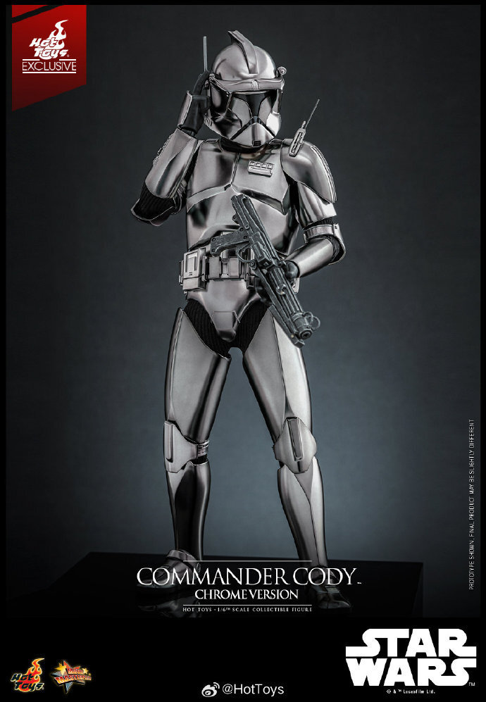 Hot Toys MMS734 Star Wars III Revenge of the Sith Commander Cody Chrome Ver. New