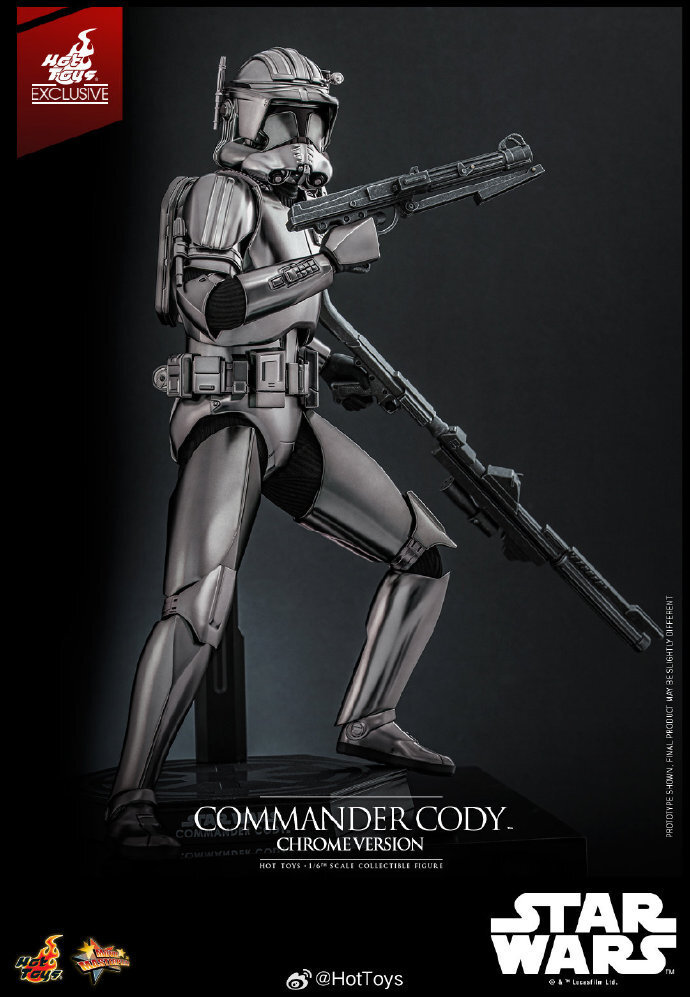 Hot Toys MMS734 Star Wars III Revenge of the Sith Commander Cody Chrome Ver. New