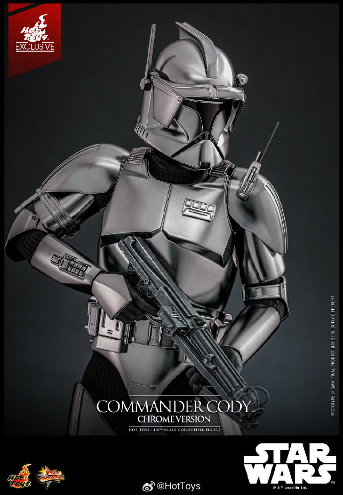 Hot Toys MMS734 Star Wars III Revenge of the Sith Commander Cody Chrome Ver. New