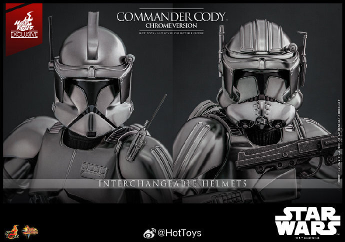 Hot Toys MMS734 Star Wars III Revenge of the Sith Commander Cody Chrome Ver. New