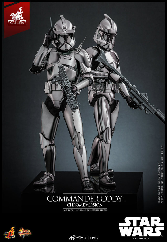 Hot Toys MMS734 Star Wars III Revenge of the Sith Commander Cody Chrome Ver. New