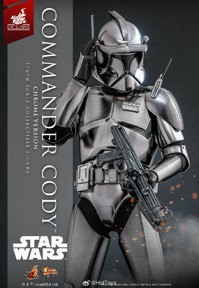 Hot Toys MMS734 Star Wars III Revenge of the Sith Commander Cody Chrome Ver. New