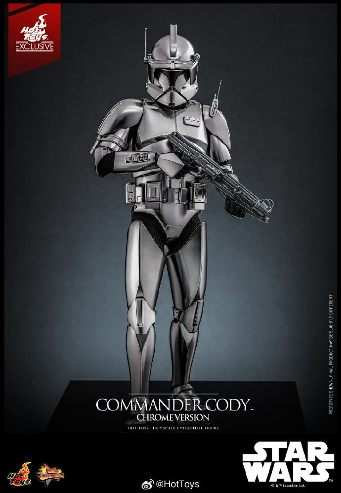 Hot Toys MMS734 Star Wars III Revenge of the Sith Commander Cody Chrome Ver. New