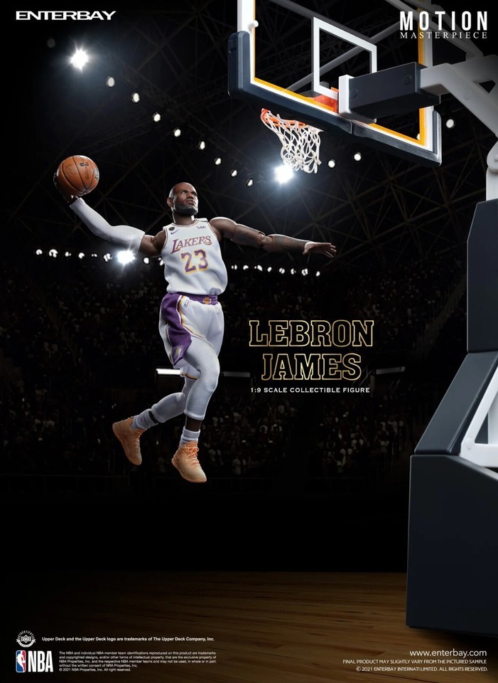 Enterbay 1/9 LeBron James Lakers #23 White Jersey &amp; Kings Jacket Set Figure NEW