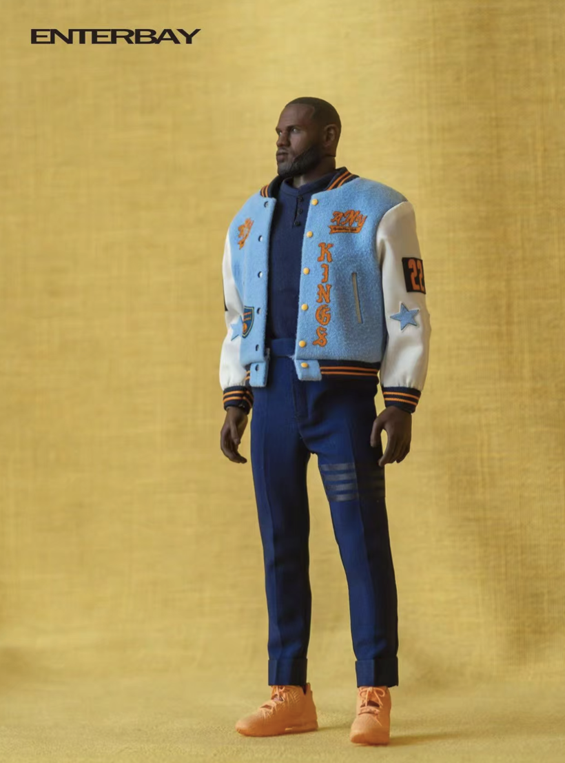 Enterbay 1/9 LeBron James Lakers #23 White Jersey &amp; Kings Jacket Set Figure NEW