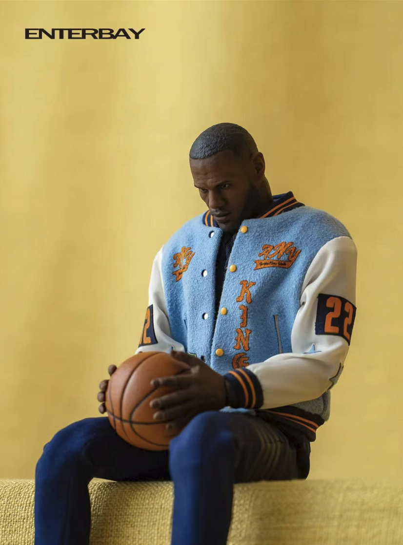 Enterbay 1/9 LeBron James Lakers #23 White Jersey &amp; Kings Jacket Set Figure NEW