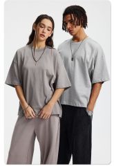 Premium 9.7oz Cotton Short Length Drop Shoulder Streetwear T-Shirt