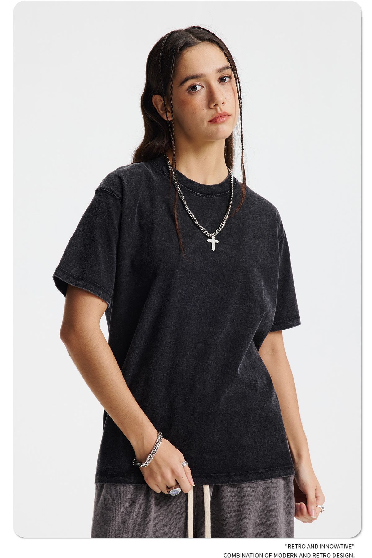 FLEXI APPAREL 275G Snow Wash Distressed T-Shirt - Classic Regular Fit