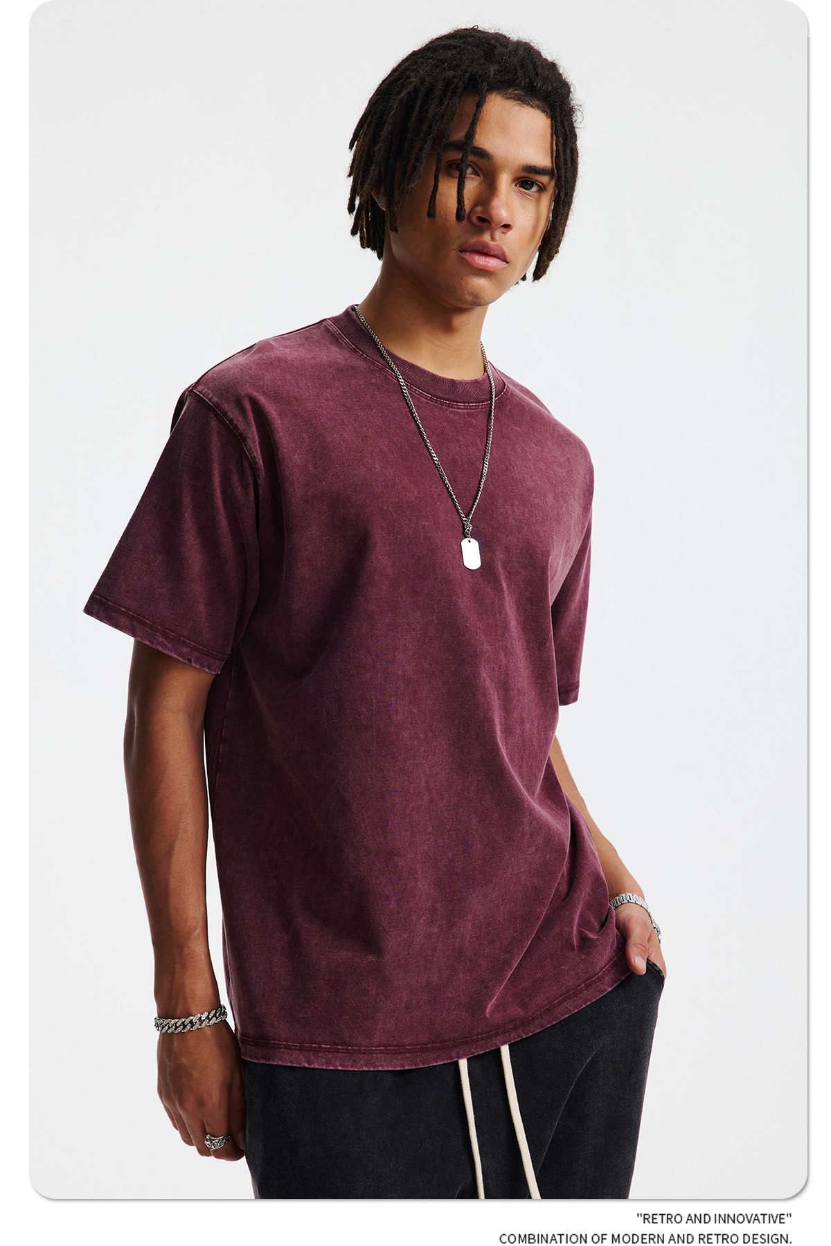 FLEXI APPAREL 275G Snow Wash Distressed T-Shirt - Classic Regular Fit
